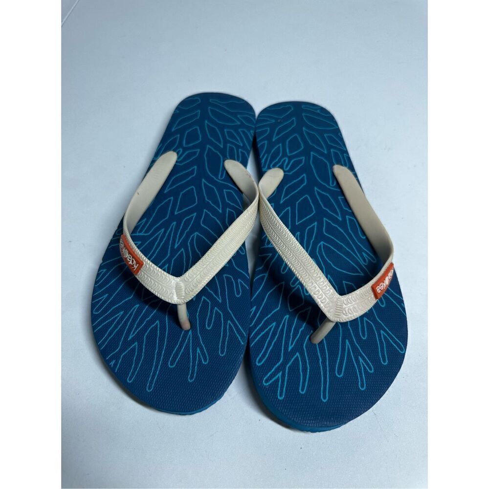 Koa kea  Men Flip Flop Sandals White Synthetic Slip On Size 11.5 Medium